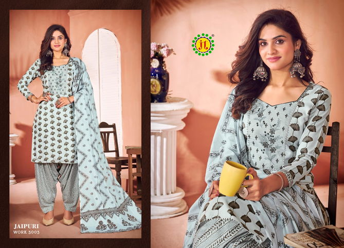 Jt Jaipuri Work Rayon Vol 3 Rayon Embroidery Printed Dress Material Wholesalers In Delhi
